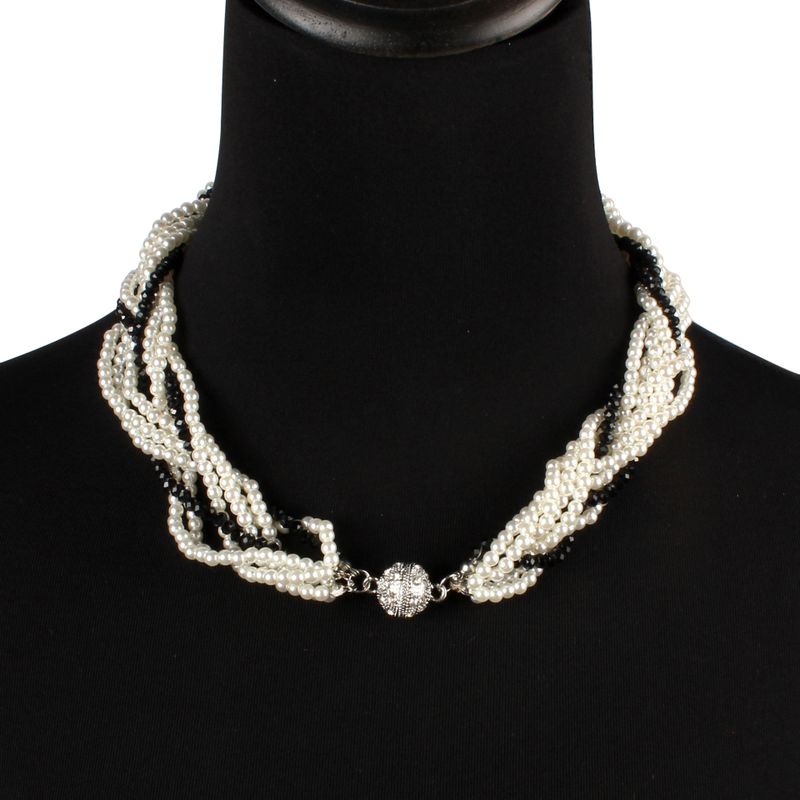 Beads Fashion Bolso Cesta Necklace  (black)  Fashion Jewelry Nhct0457-black