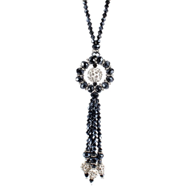Imitated Crystal&cz Fashion Geometric Necklace  (black Gall)  Fashion Jewelry Nhct0459-black-gall