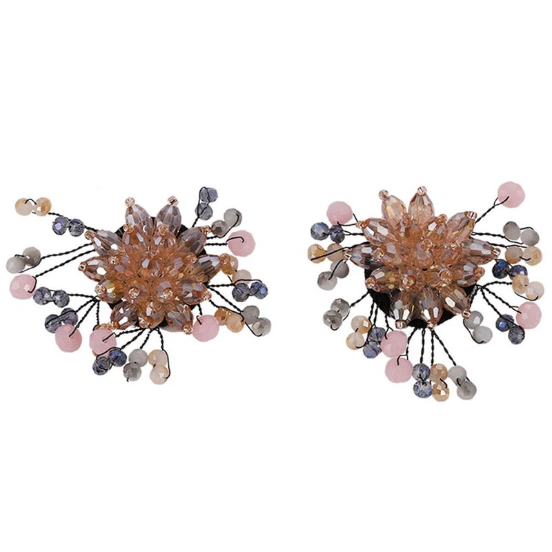 Koreanische Neue Ohrringe Perlen Blumen Kristall Bunte Ohrringe Damenmode Niedliche Ohrringe Auf Lager