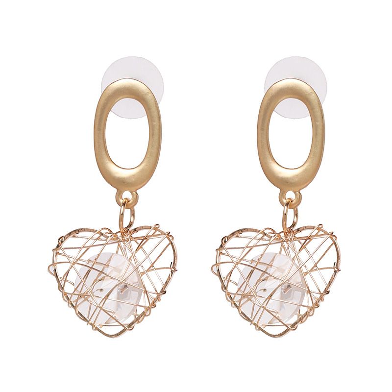 Jujia Neue Produkte Legierung Herzförmige Ohrringe Ohrringe Europäischen Und Amerikanischen Stil Damen Personal Isierte Accessoires Grenz Überschreiten Der E-commerce 51580