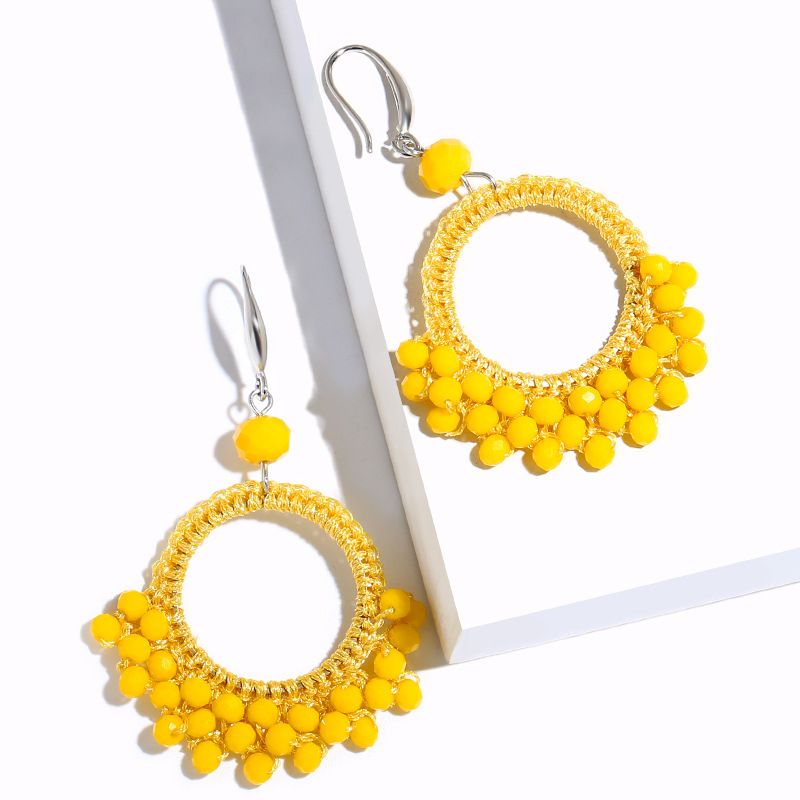 سبائك الأزياء Bolso Cesta القرط (الأصفر) الأزياء والمجوهرات Nhas0141-yellow