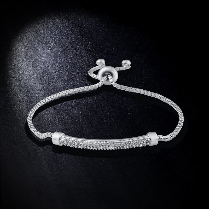 Taobao Vente Chaude De Mode Simple Bijoux Micro Incrusté Zircon Plein De Diamants Bracelet Boîte Activité De La Chaîne Réglable Bracelet Brk20