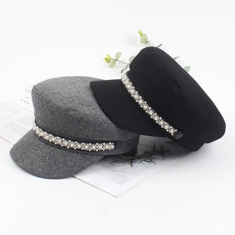 الأزياء عارضة اللؤلؤ قبعة Nhxo157681