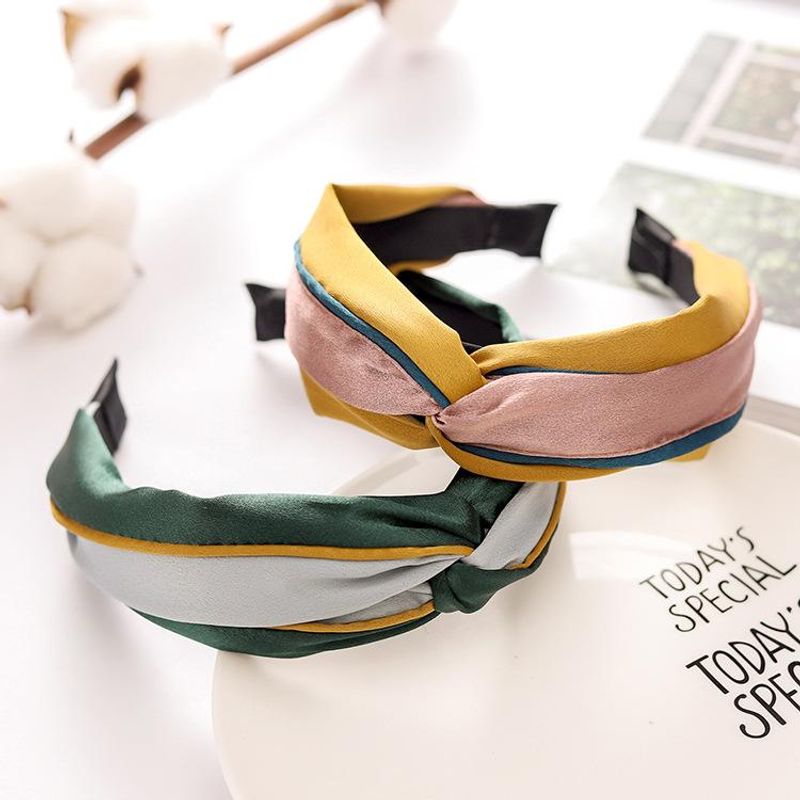 New Contrast Color Knotted Cloth Headband Nhrh157853
