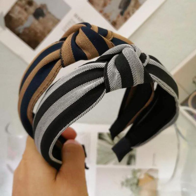Contrast Striped Middle Knotted Headband Nhrh157882