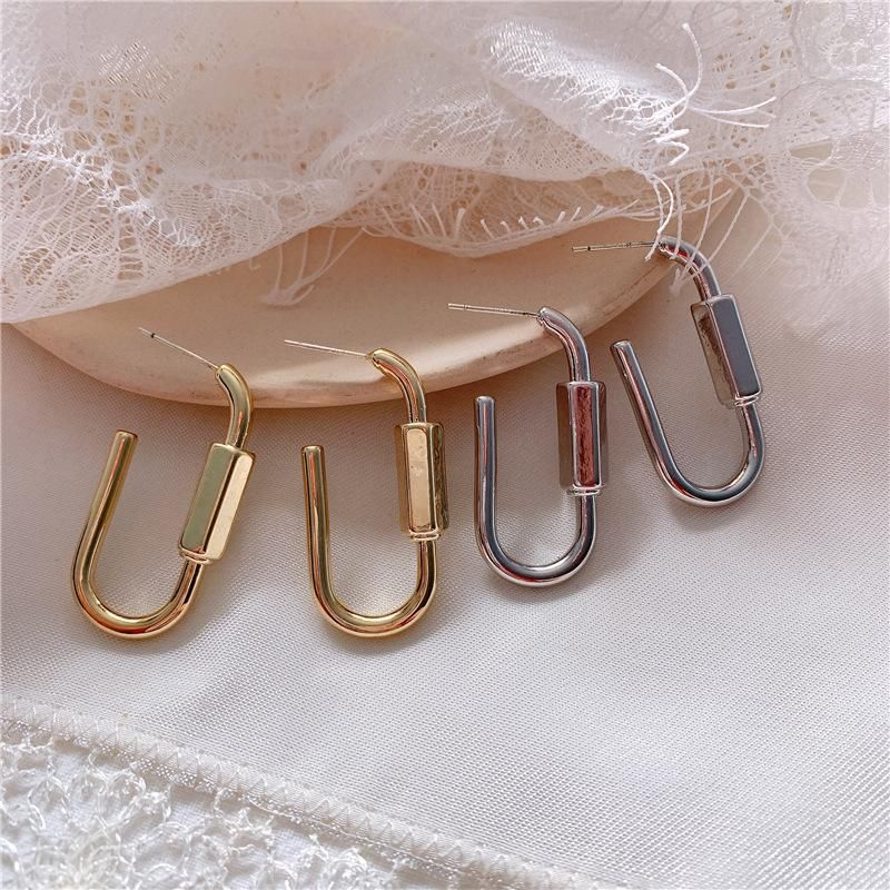 Korean Minimalist Cold Wind Metal Irregular Earrings Nhyq158233