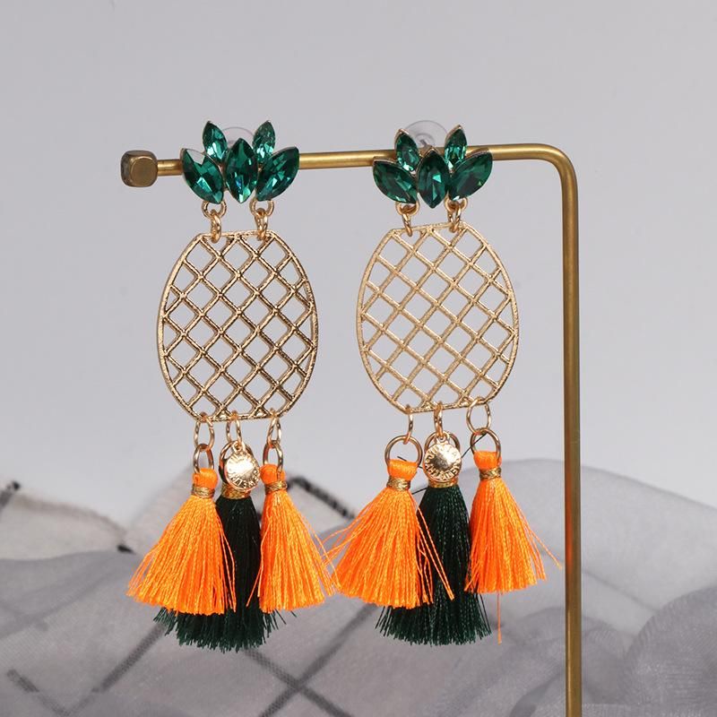 Fashion Pineapple Tassel Earrings
