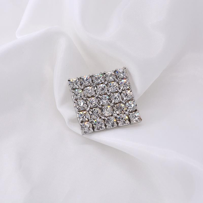 European And American Style Square Full Diamond Brooch