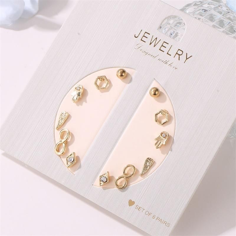 Fashion 6 Pairs Of Geometric Flower Shell Earrings