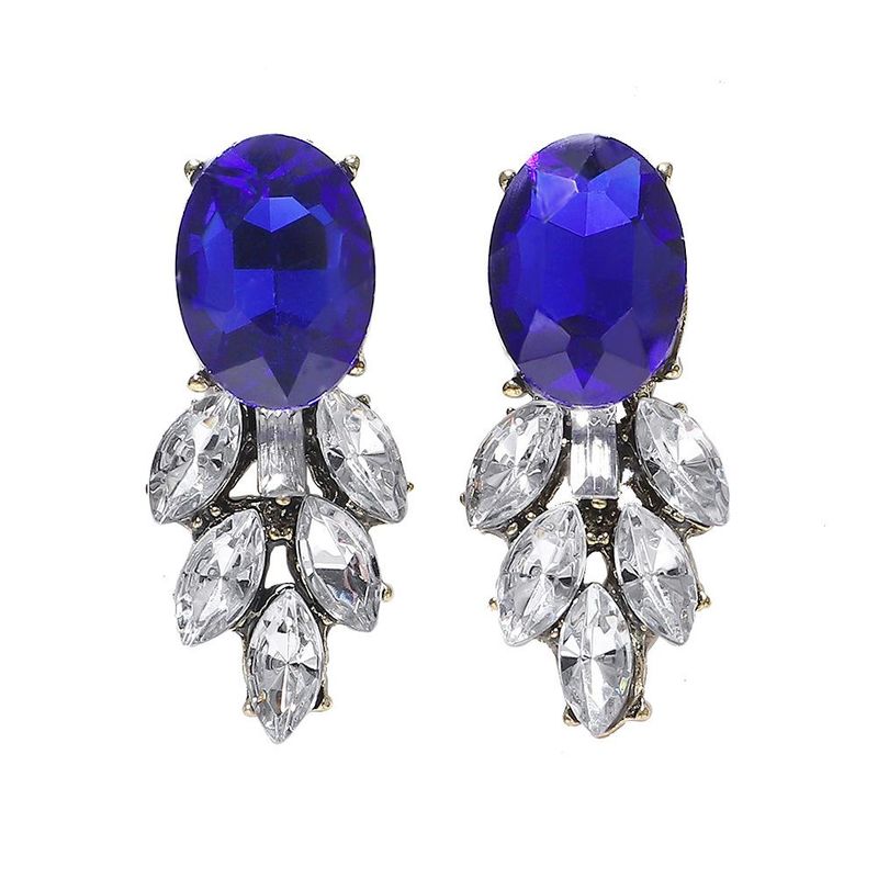 Alloy Diamond-set Gemstone Earrings