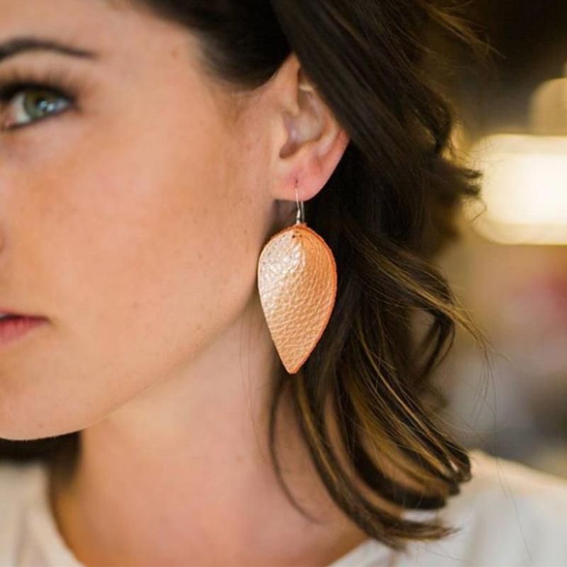 Leather Leaf Earrings Are Uniquely Simple