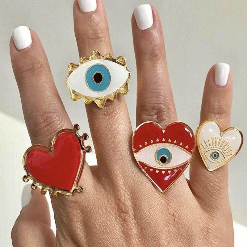 Fashion Devil Eye Ring Open Punk