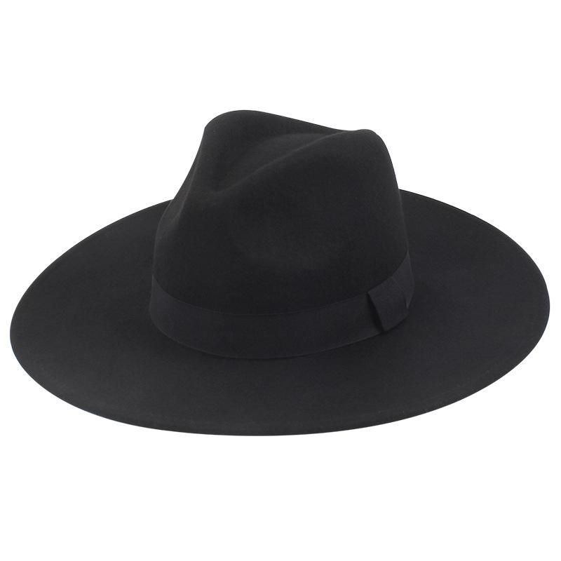 Sombrero Negro De Jazz De Moda Versión Coreana Del Sombrero Ancho De Lana