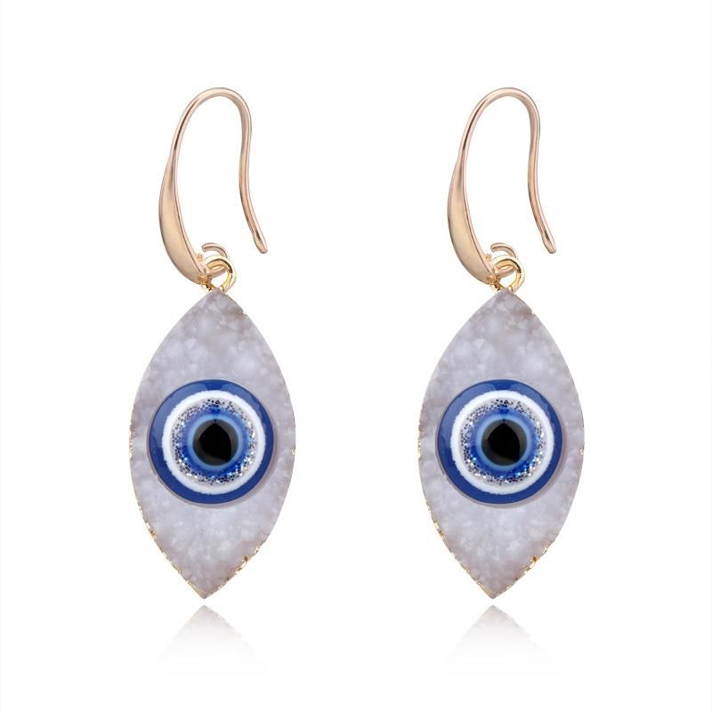 Retro Personality Eyes Imitation Natural Stone Resin Earrings