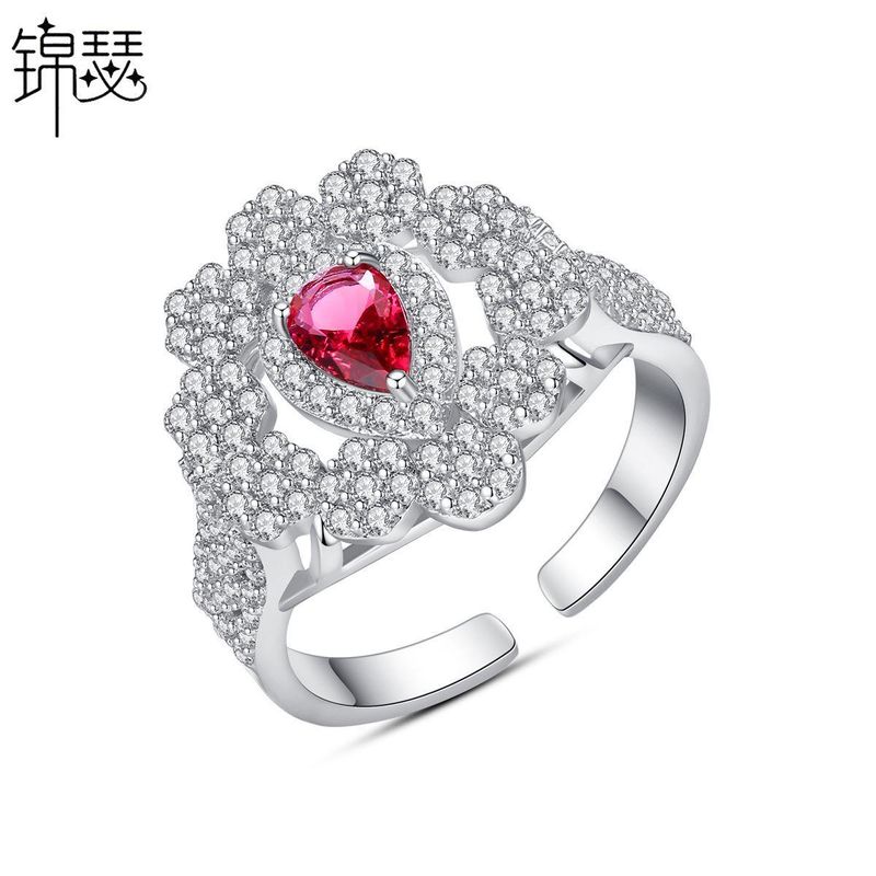 Jinse Jade Vorhang Ring Mode Koreanische Version Der Größe Einstellbare Damen Öffnungs Ring Einfaches Kupfer Zirkonium Geschenk