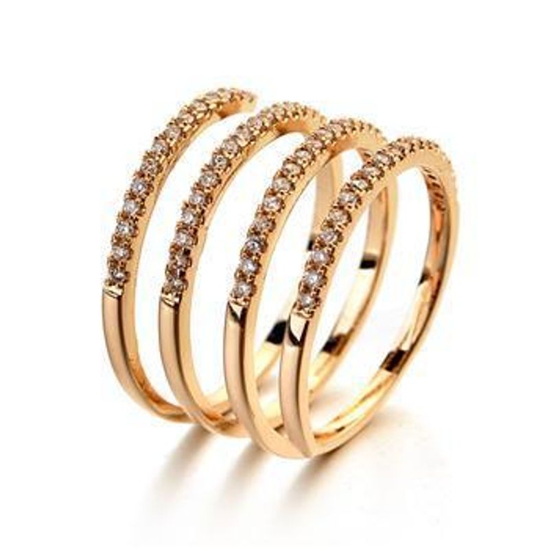 Zircon Threaded Charm Ring Fashion Jewelry