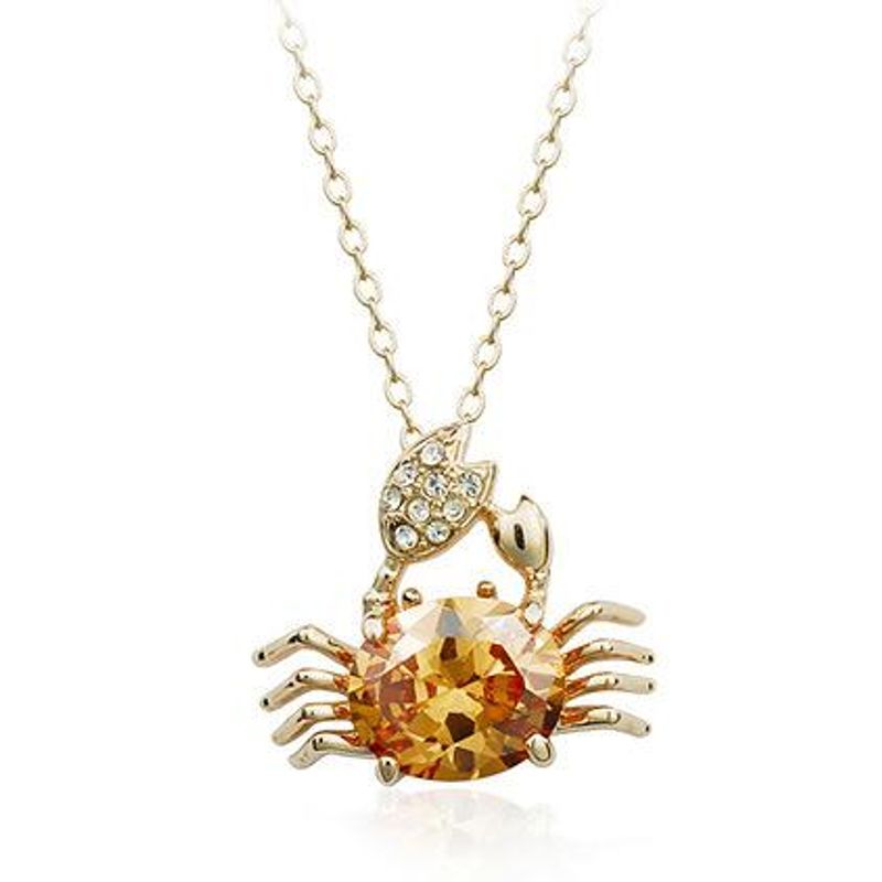 Fashion Citrine Small Crab Necklace Outside