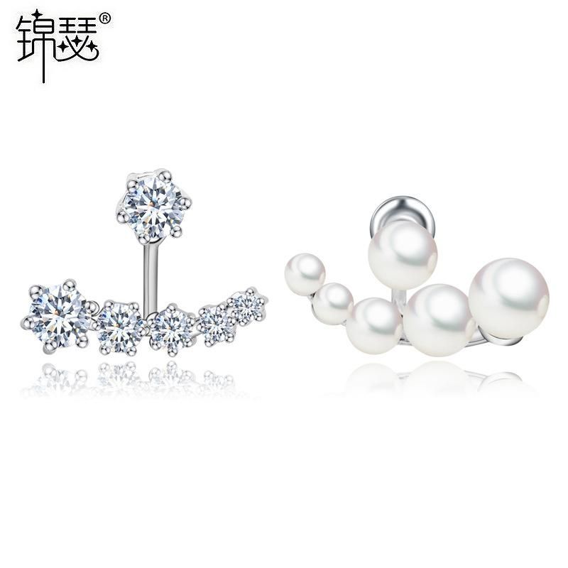 Jinseshanran Boucles D'oreilles Aaa Zircon Shell Perles Boucles D'oreilles Coréenne Populaire À La Mode Femmes De Bijoux Fabricant