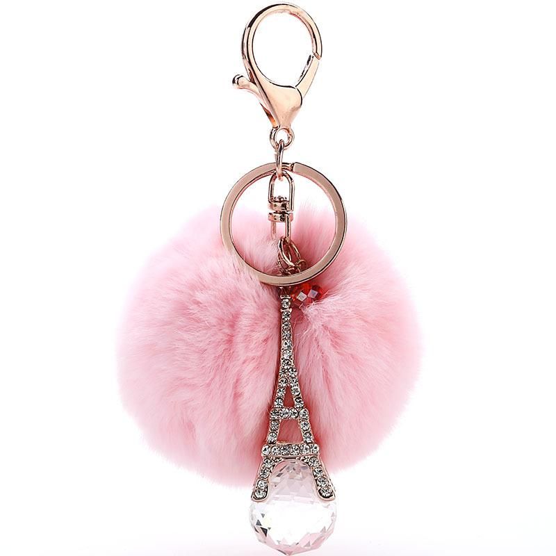 New Diamond-studded Cute Eiffel Tower Crystal Diamond Ball Bag Pendant Keychain