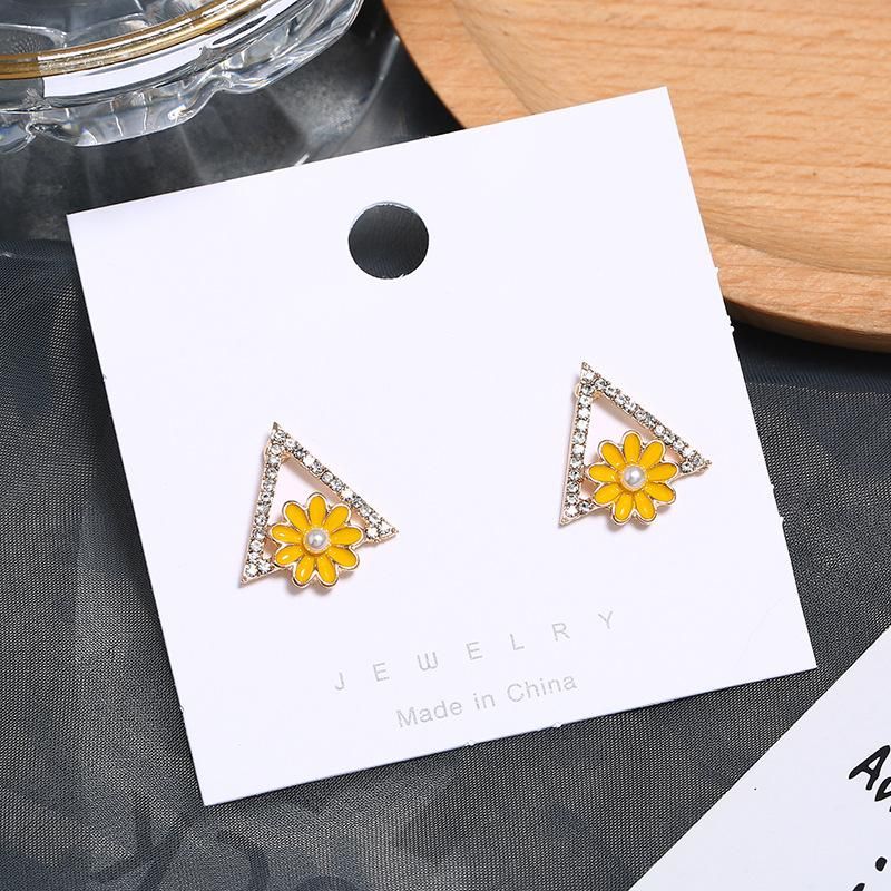 Fashion Ol Triangle Cute Geometric Floral Earrings