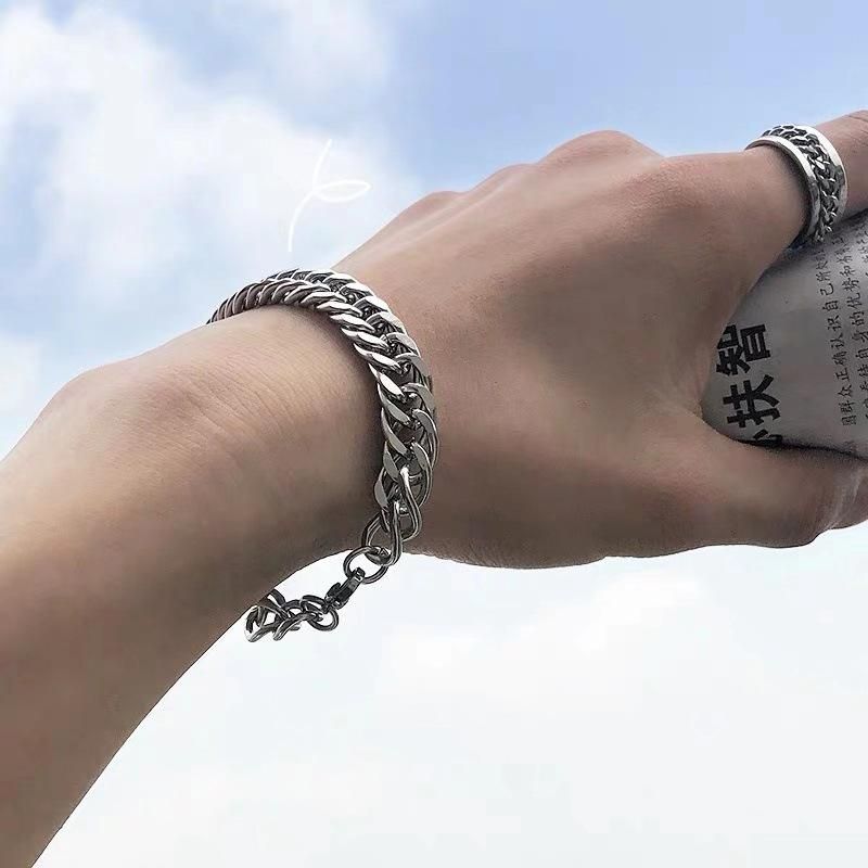 Hip-hop European And American Simple Thick Chain Alloy Bracelet