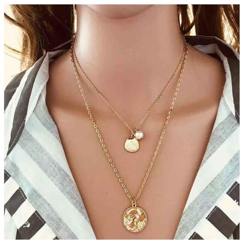 Avatar Coin Shell Pendant Necklace Female