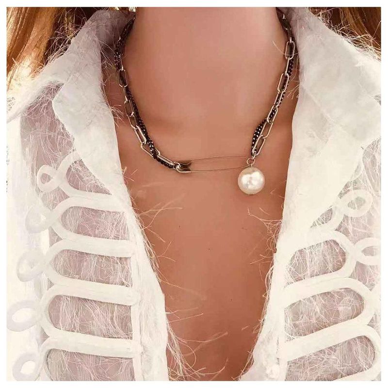 الأزياء الأوروبية والأمريكية والاكسسوارات الشخصية مزيج بسيط وتطابق قلادة مزدوجة النساء Chain Necklace 12960