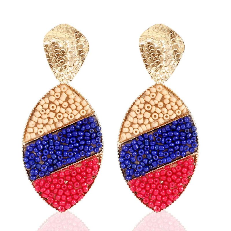 Europäischer Und Amerikanischer Schmuck Böhmische Mode Retro Regenbogen Serie Wasser Tropfen Reis Perlen Ohrringe Ohrringe F3300