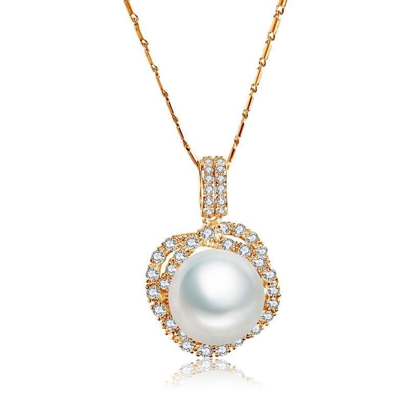 Jinse Une Fois Collier Cuivre Incrusté 3a Zircon Coréenne Style Populaire Socialite Tempérament Shell Perles Collier Fabricant Cadeau