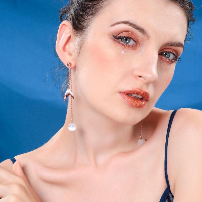 Fashion Opal Earrings Femininity Fishtail Stud Earrings