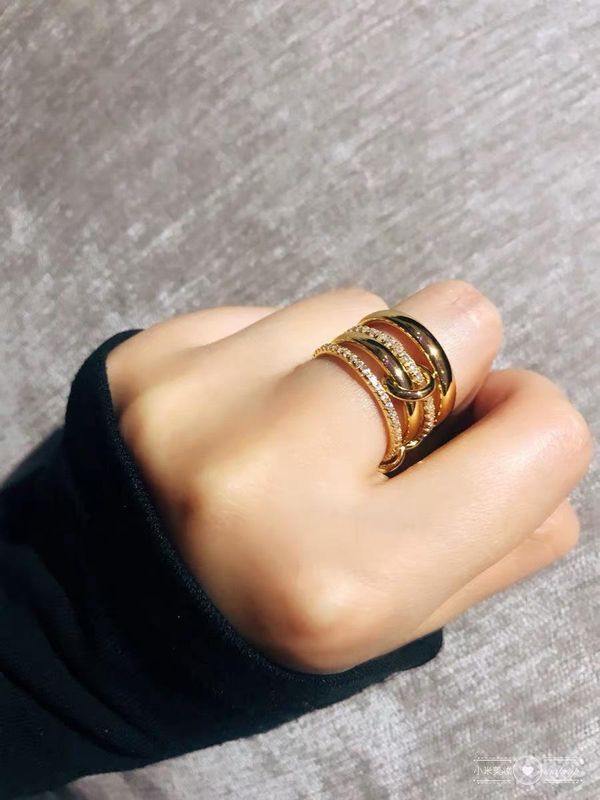 Korea Dongdaemun Mode Kreative Vier Serien Mehr Schicht Iger Ring Mikro Eingelegter Zirkon Modischer Ins Trend Iger Weiblicher Cooler Ring