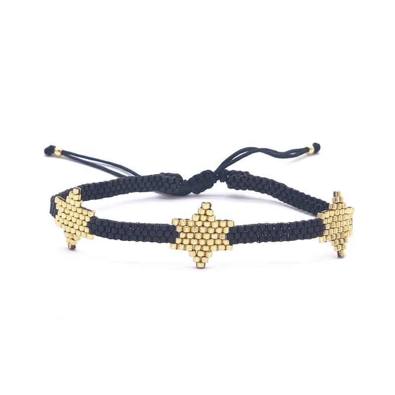 Pulsera De Estrella Hexagonal De Oro Tejida A Mano Con Cuentas Miyuki Nhgw157155