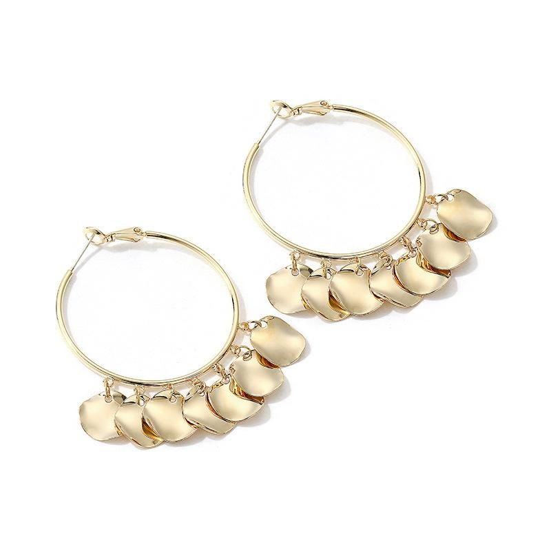 Vintage Exaggerated Ring Metal Earrings Nhll157215