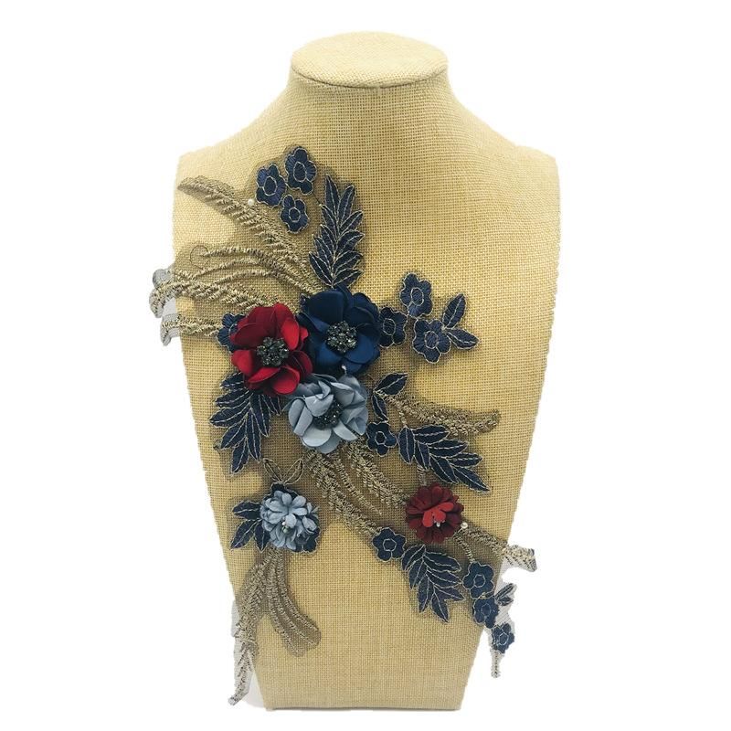 Embroidery New Lace Beaded Nails Flower Decoration Decal Patch Embroidery Diy Cowboy