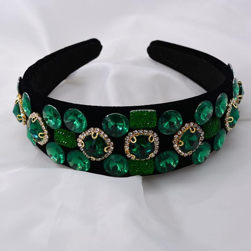 Baroque Headband Fashion Temperament Ball Geometry Crystal Full Diamond Hair Accessories Bride Headband