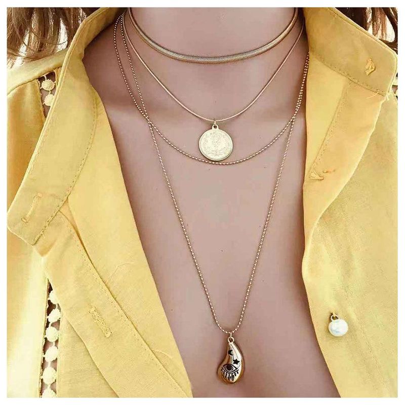 Bohemian Beach Vacation Eye Pendant Necklace Female Necklace