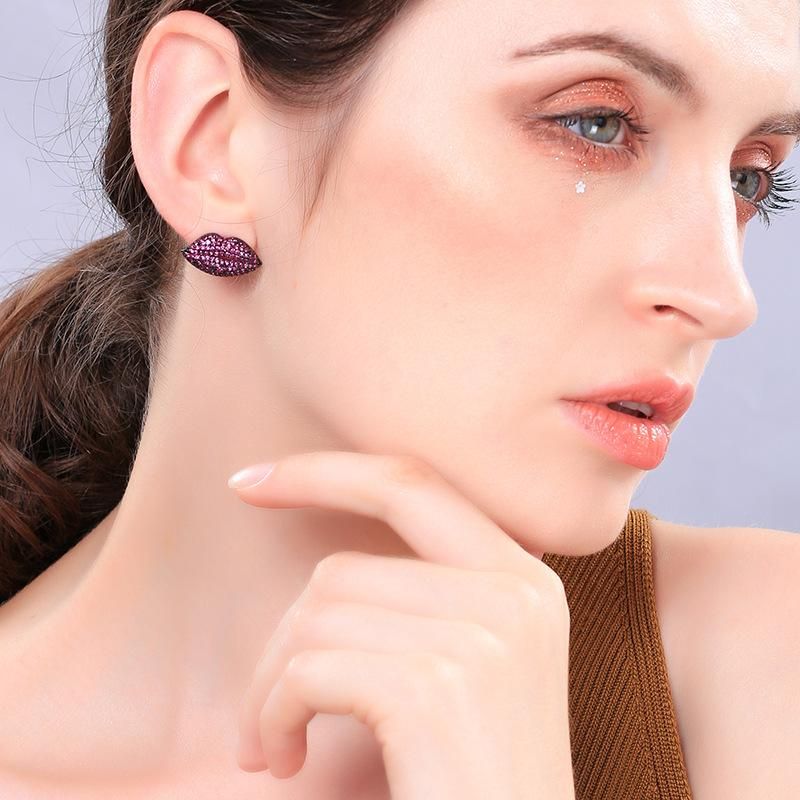S925 Silberne Nadel Sexy Lippen Diamant Ohrringe Koreanische Version Ins Mode All-match Ohrringe 2021 Neue Trend Ige Me00231