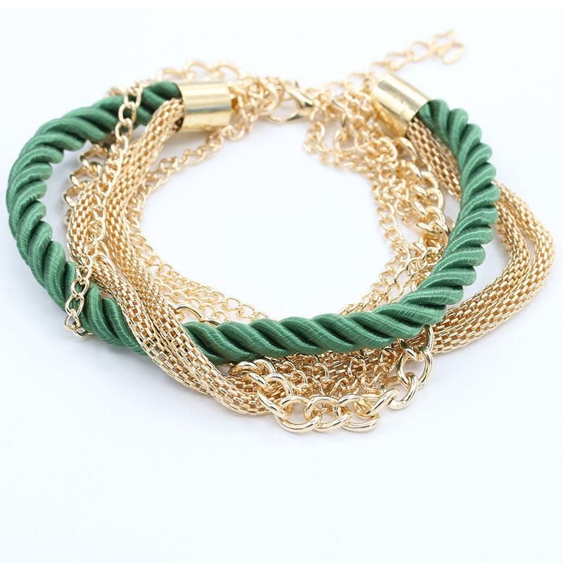 Wholesale Fashion Hand-woven Bracelet Jewelry Multi-layer Leather Rope Twist Bracelet