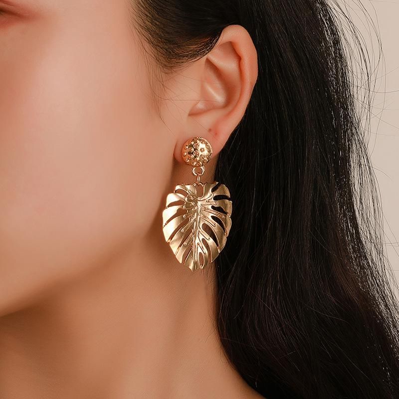 Fashion Hollow Leaves Earrings Ethnic Style