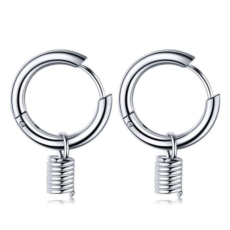Fabrik Direkt Verkauf  Heiß Verkaufte Persönlichkeit Einfache Edelstahl Feder Ohrringe Ohrringe Titan Stahl Herren Ohrringe
