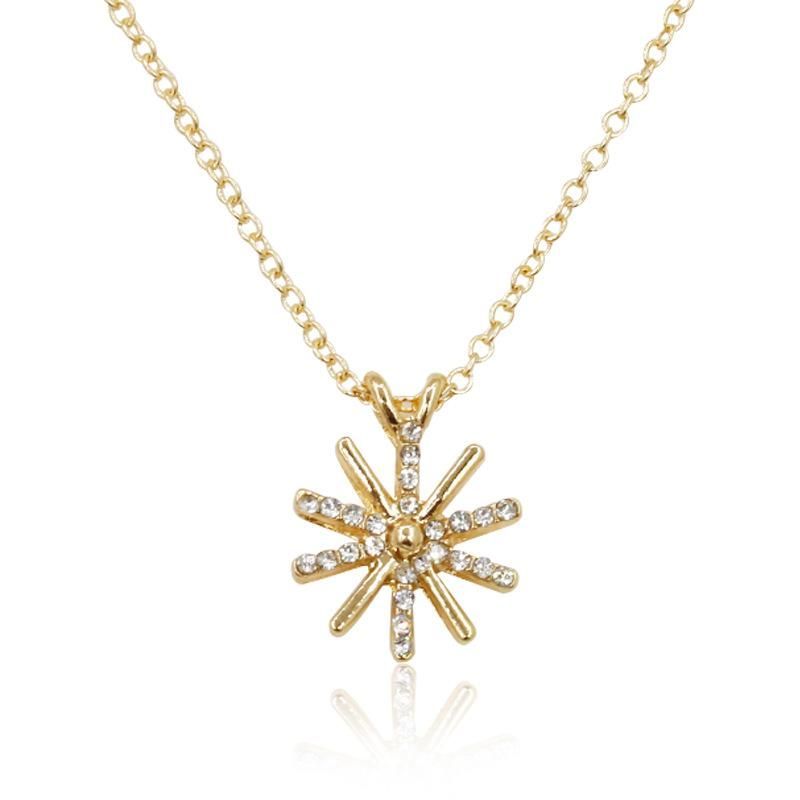 Fashion Diamond Sun Flower Necklace Jewelry Chain Accessories Wholesale