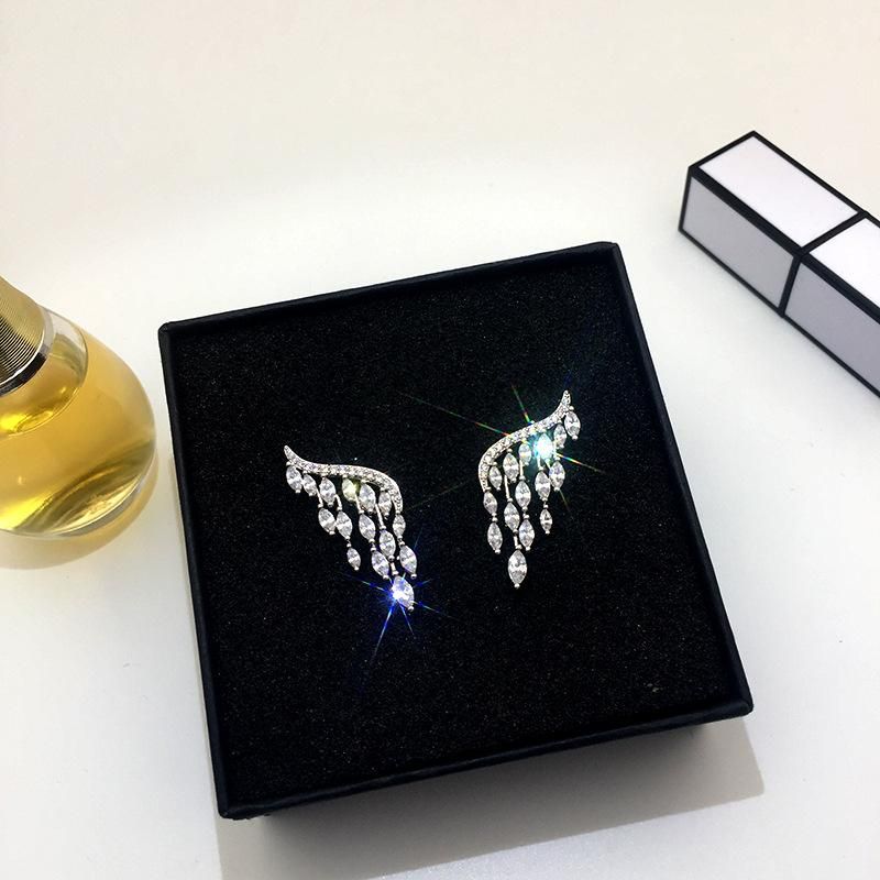 Luxury Zircon Angel Wings Butterfly Super Flash Sexy Wild Temperament Earrings