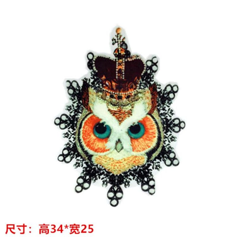 Women's Large Crown Owl Hot Map Heat Transfer Heat Transfer Diy Clothing Accessories Cloth Stickers