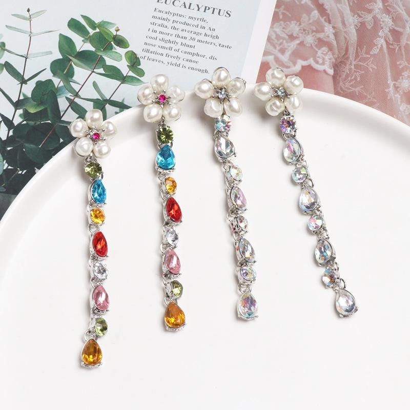Hot Earrings Colored Diamonds Dripping Female Exaggerated Earrings