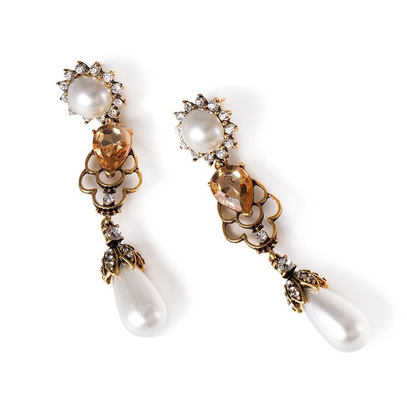 Fashion Gold-plated Retro Earrings Pearl Drop Earrings Wholesale