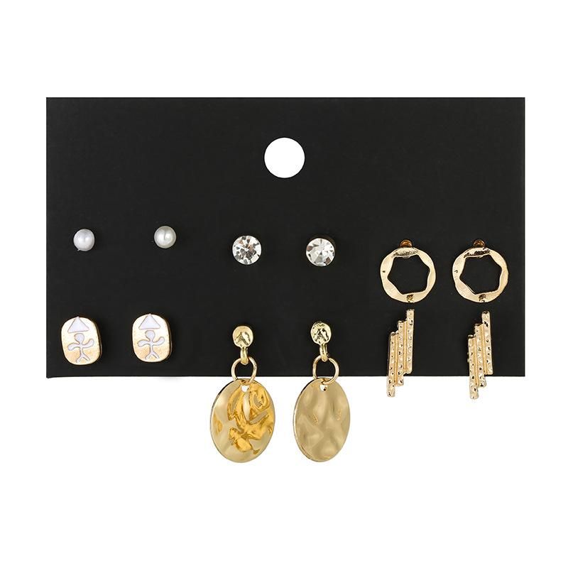 Simple And Exquisite Small Earrings Wholesale Geometric Earrings Set 6 Pairs Of Earrings Wholesale