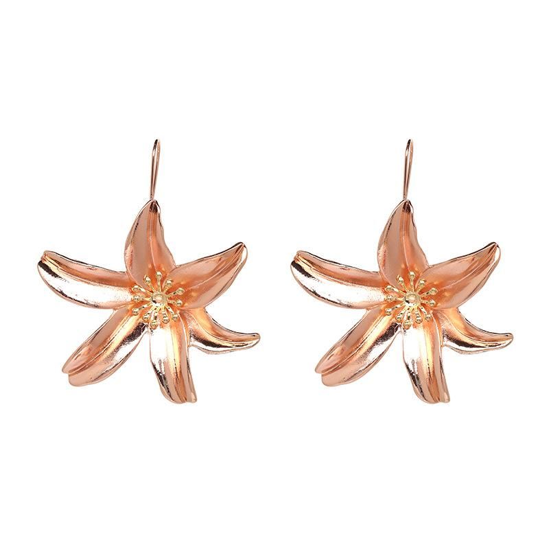 Jujia Neue Produkte Europäische Und Amerikanische Mode Persönlichkeit Legierung Lilien Ohrringe Grenz Überschreiten Der E-commerce  7 Farbe 51108