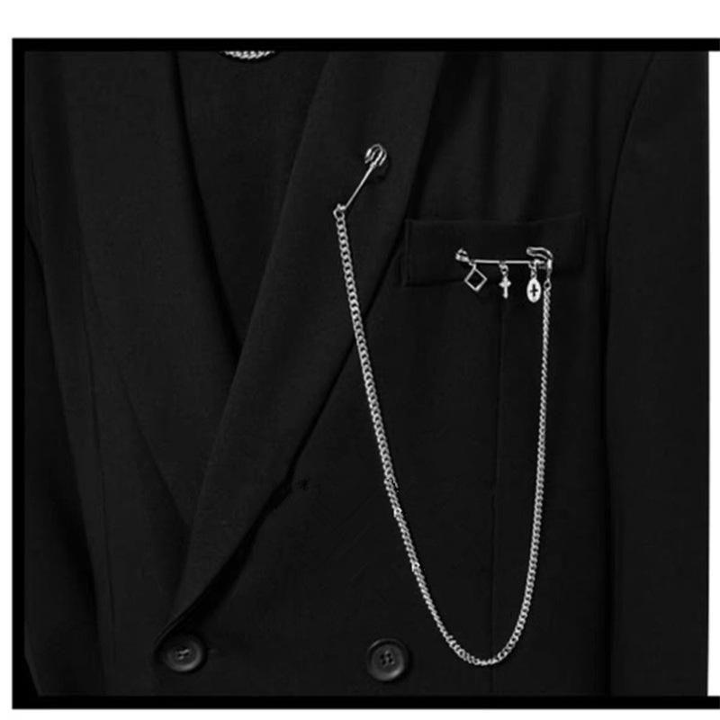 Chain Tassel Long Paragraph Pin Hip Hop Cross Fashion Suit Brooch