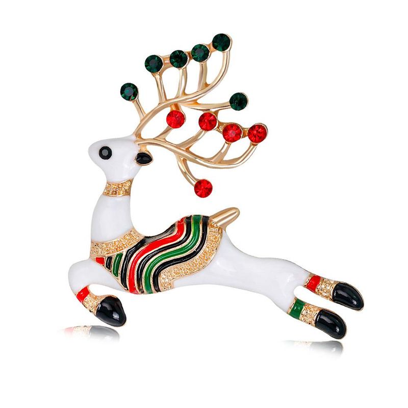 Animal Jewelry Wholesale Fashion Cartoon Cute Christmas Deer Brooch Alloy Drop Oil Brooch Women Wholesale
