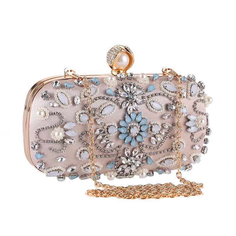 European And American New Handmade Beaded Banquet Bag With Diamond Clutch